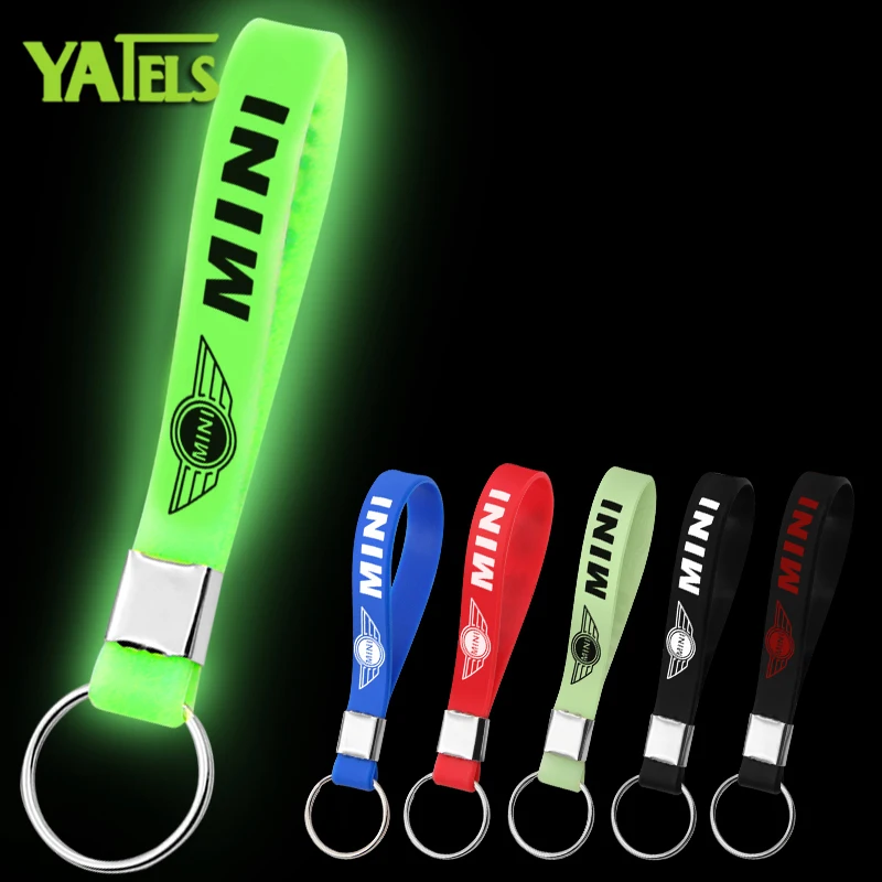 

Car Styling Luminous Silicone Keychain Key Chain Key Rings sticker For BMW Mini Cooper R56 R50 R53 F56 F55 R60 R57 Accessories