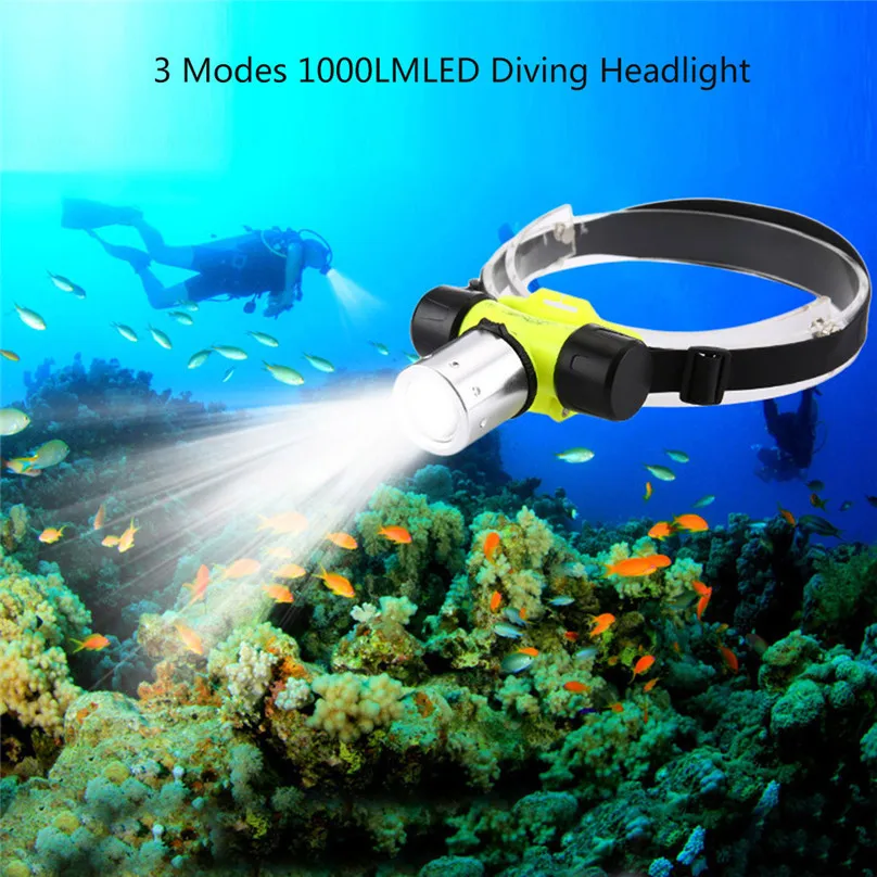 T6 LED Head Light Waterproof Diving Swimming Fishing Headlamp Underwater Bike light Headlight outdoor tools Diving #2j08 (4)