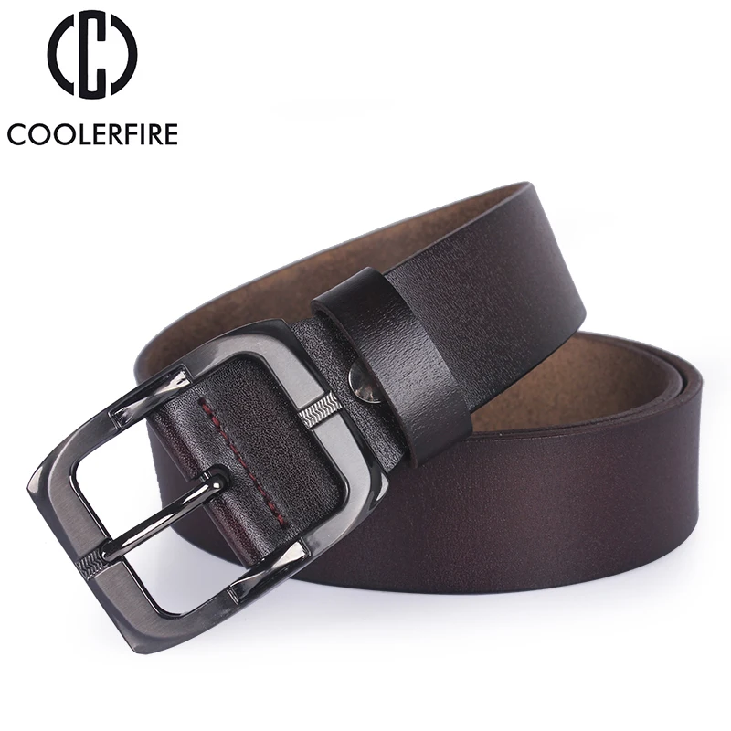 

COOLERFIRE cow genuine leather belt for men high quality vintage style male strap ceinture homme designer cowboy jeans belt 042