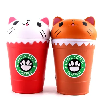 

Squishy Anti-Stress 14cm Cut Cappuccino Squishies Coffee Cup Cat Scented Slow Rising Squeeze Collection Squishes Gift Toy