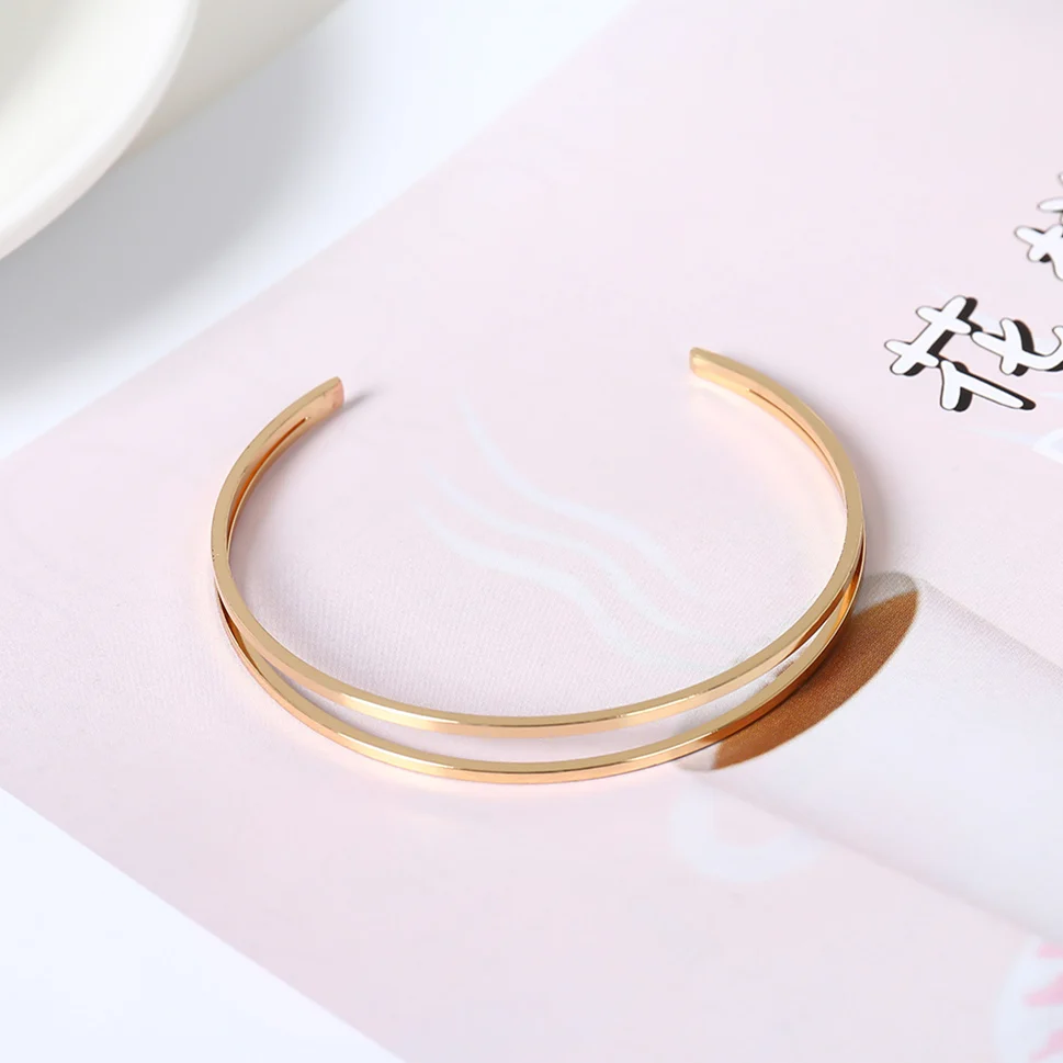 IngeSight. Z простой двухслойный браслет на запястье амулет золотые браслеты-манжеты для женщин украшения, браслеты дружбы на запястье
