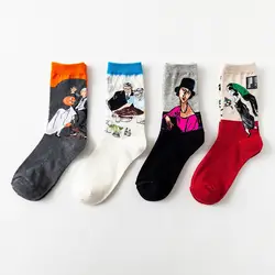 2019 носки для девочек для женщин Винтаж книги по искусству абстрактный серия масляной живописи личность хлопковые носки осень и зима новый