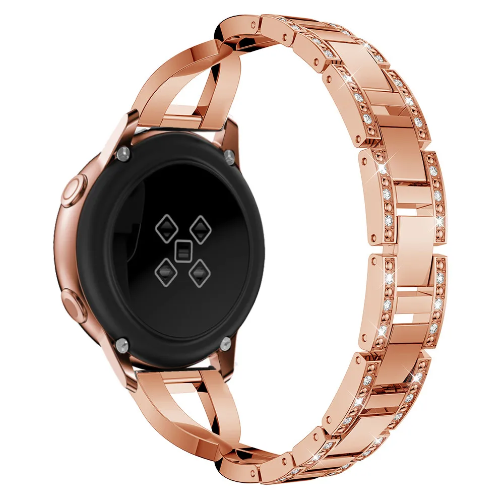 Женский браслет из нержавеющей стали для samsung Galaxy Watch Active 2 1, ремешок с бриллиантами, браслет для Galaxy Watch 46 мм/42 мм/S3