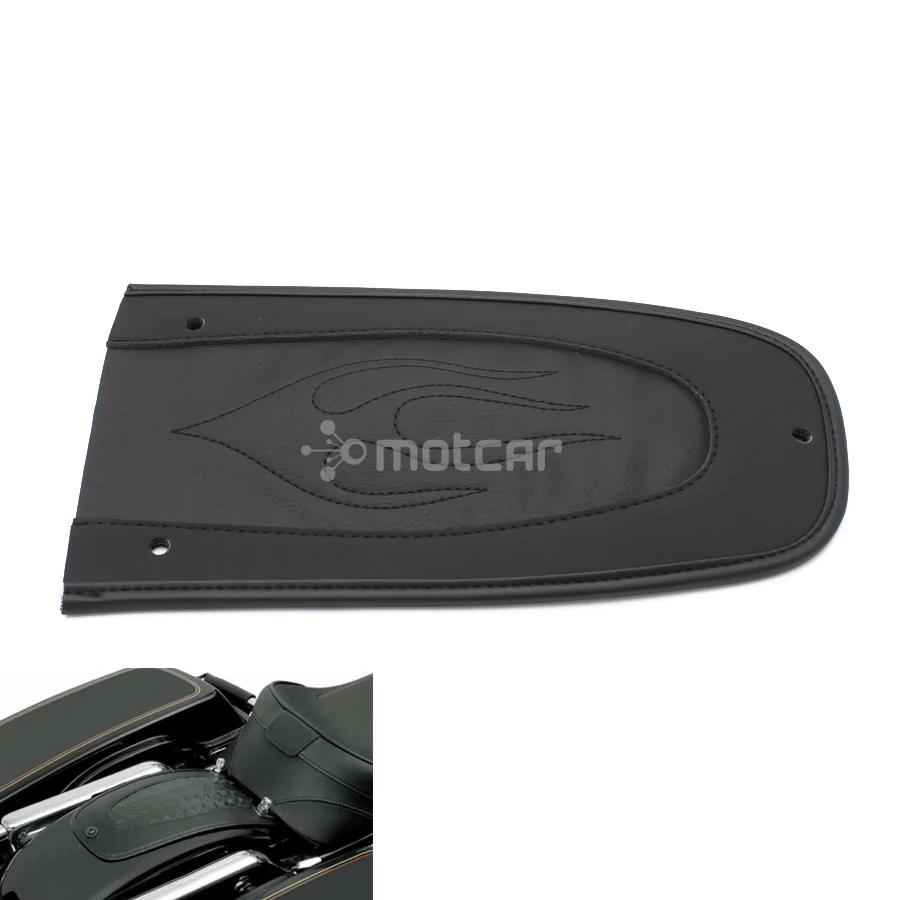 Motorcycle Rear Fender Flame Black PU Leather Bib Cushion Solo Seat Cover For Harley Sportster XL 883 1200 2004-2016 |