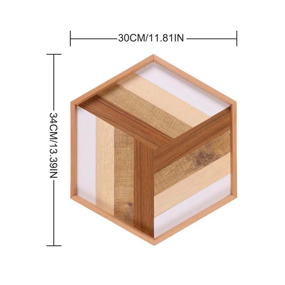 Деревянный поднос для сервировки, декоративный поднос, шестигранные противни для выпечки, декоративная деревянная тарелка, чайная посуда для кухни