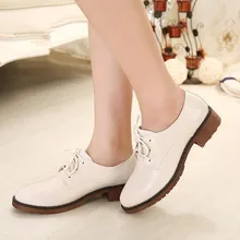 small plus size 34.43 women single oxford shoes lady round toe lacing-up shoes student casual shoe young girl simple flat shoes