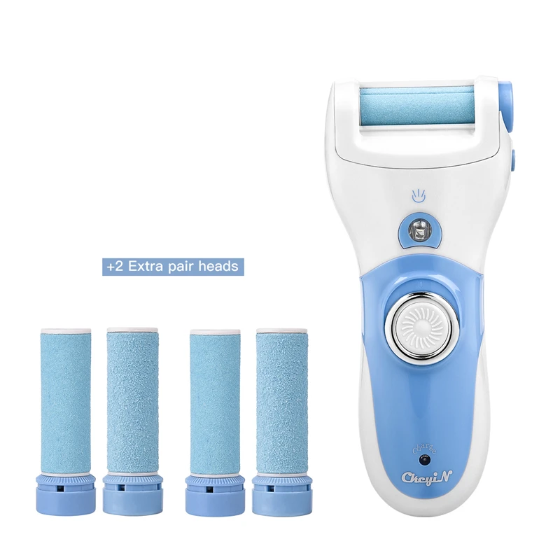 

Electric Rechargeable Heel Dead Skin Remover for Feet Pedicure Foot Care Tool+Rough Fine Coarse Replacement Roller Head Hard