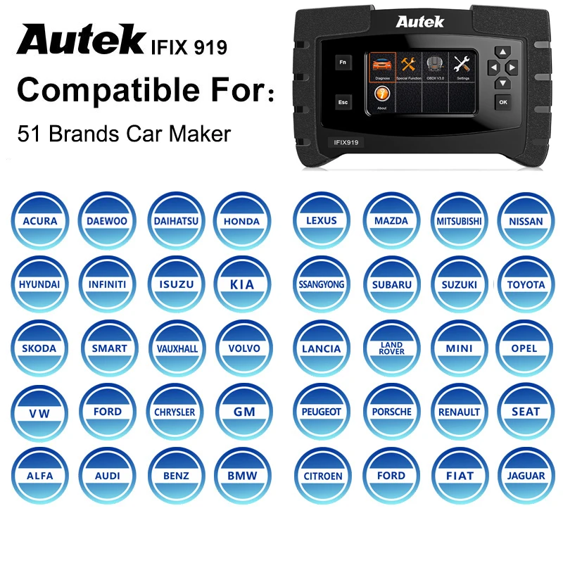 Автомобильный сканер Autek IFIX919 OBD2 ABS кровотечение EPB сброс масла профессиональная