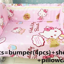 Акция! 6/7 шт. мультфильм детские кроватки Постельное белье продукт младенца хлопок реактивной печати cot Постельное белье, 120*60/120*70 см