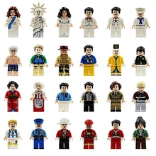 

Rikuzo 24pcs/lot Building Blocks Figures Bricks DIY Toys Compatible Legoing Set City Police soldier 24 Occupations for Kids Gift