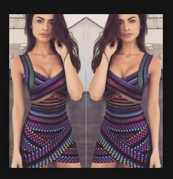 

New Fashion European and American Short-sleeved Printed Dress