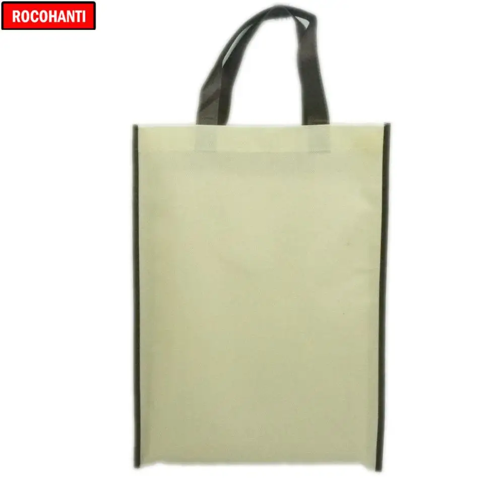 Custom Logo Print Non-Woven Bags with Colored Handle - Personalized Handbags for Advertising and Shopping image 3