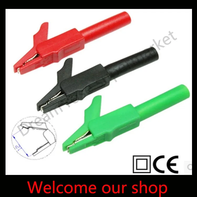 10pcs 56mm alligator clips cable banana silicone with 4mm banana plug