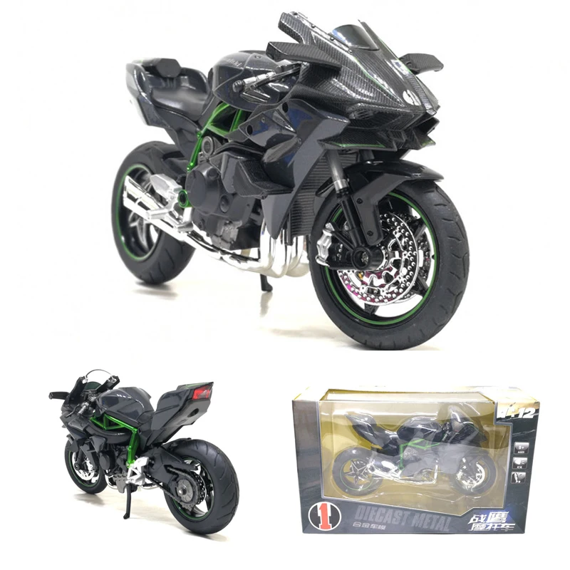 1/12 Scale Kawasaki Ninja H2 racing H2R diecast motorcycle Moto model bike toys 