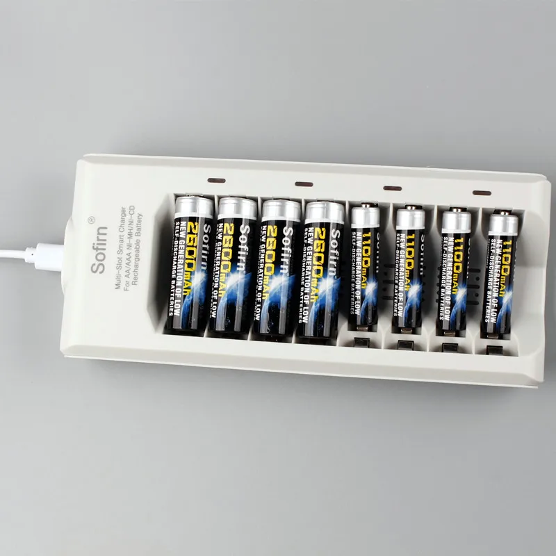 Sofirn 8 Slots AAA AA Battery Chargers LED Light Smart battery Charger NI-MH aa aaa Chargers US EU USB Plug Quick Charger Sofirn 8 Slots AAA AA Battery Chargers LED Light Smart battery Charger NI-MH aa aaa Chargers US EU USB Plug Quick Charger