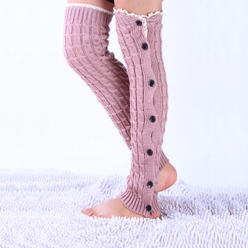 OEAK Women Christmas Button Lace Twisted Leg Warmers-3 Pairs Women's Buttoned Lace Socks Twisted Socks