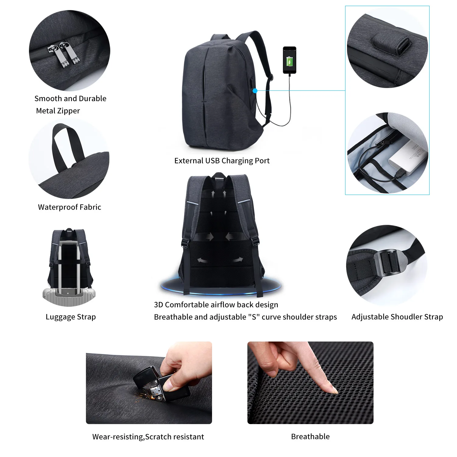 backpack with airflow back