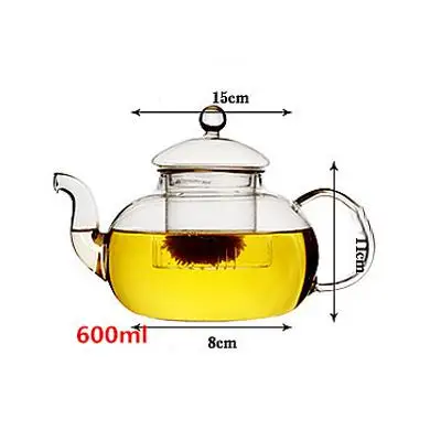 400/600/800 мл термостойкие Стекло Чай горшок расписанный цветами Чайник Пуэр чайник травяного чая Microwavable безопасный для плиты Чай горшок Onsale чай ware - Цвет: 600ml