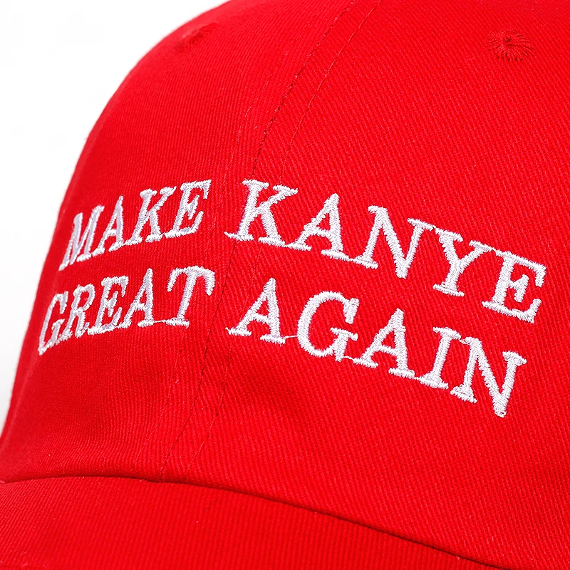 Кепка MAKE KANYE для отца и мужчин хлопковая бейсболка красная в стиле звезд