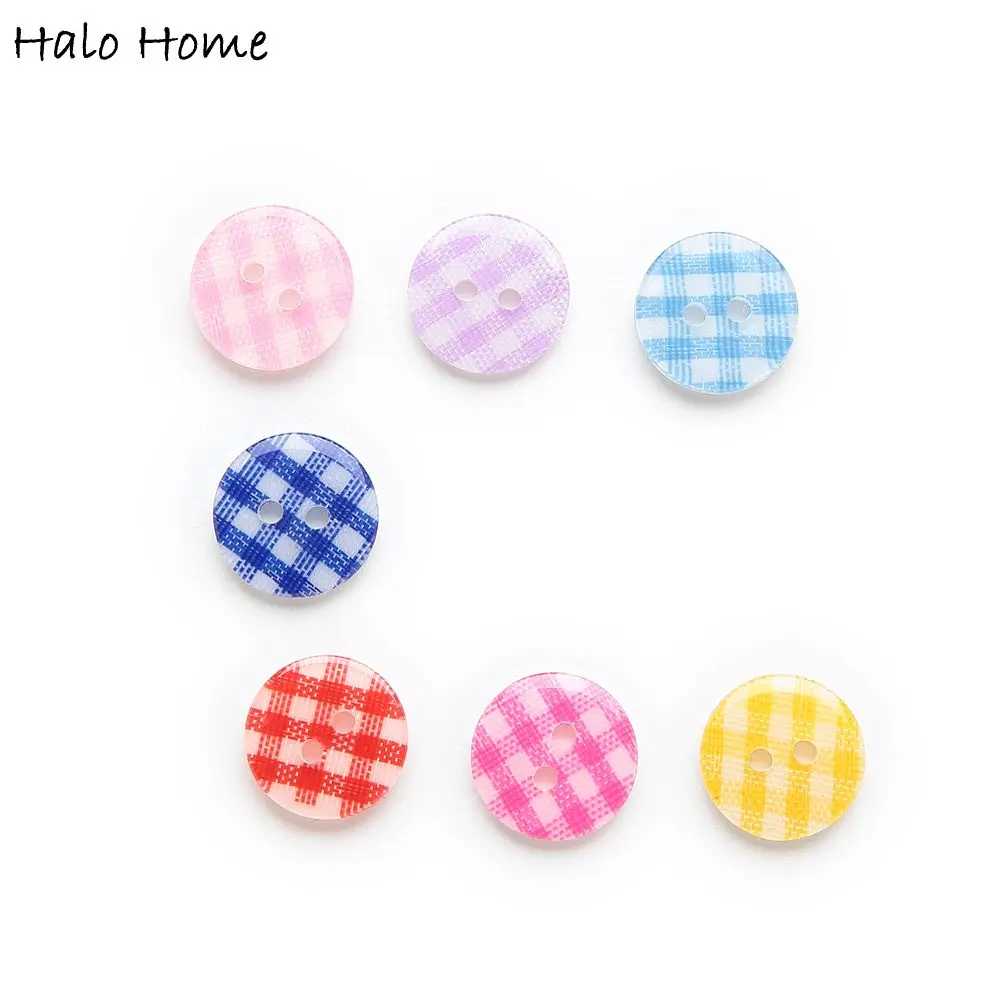 

Multi-color Optional 50pcs 2 Holes Grid Resin Buttons Decor Sewing Scrapbooking Handmade Clothing DIY Making Decorative 13mm