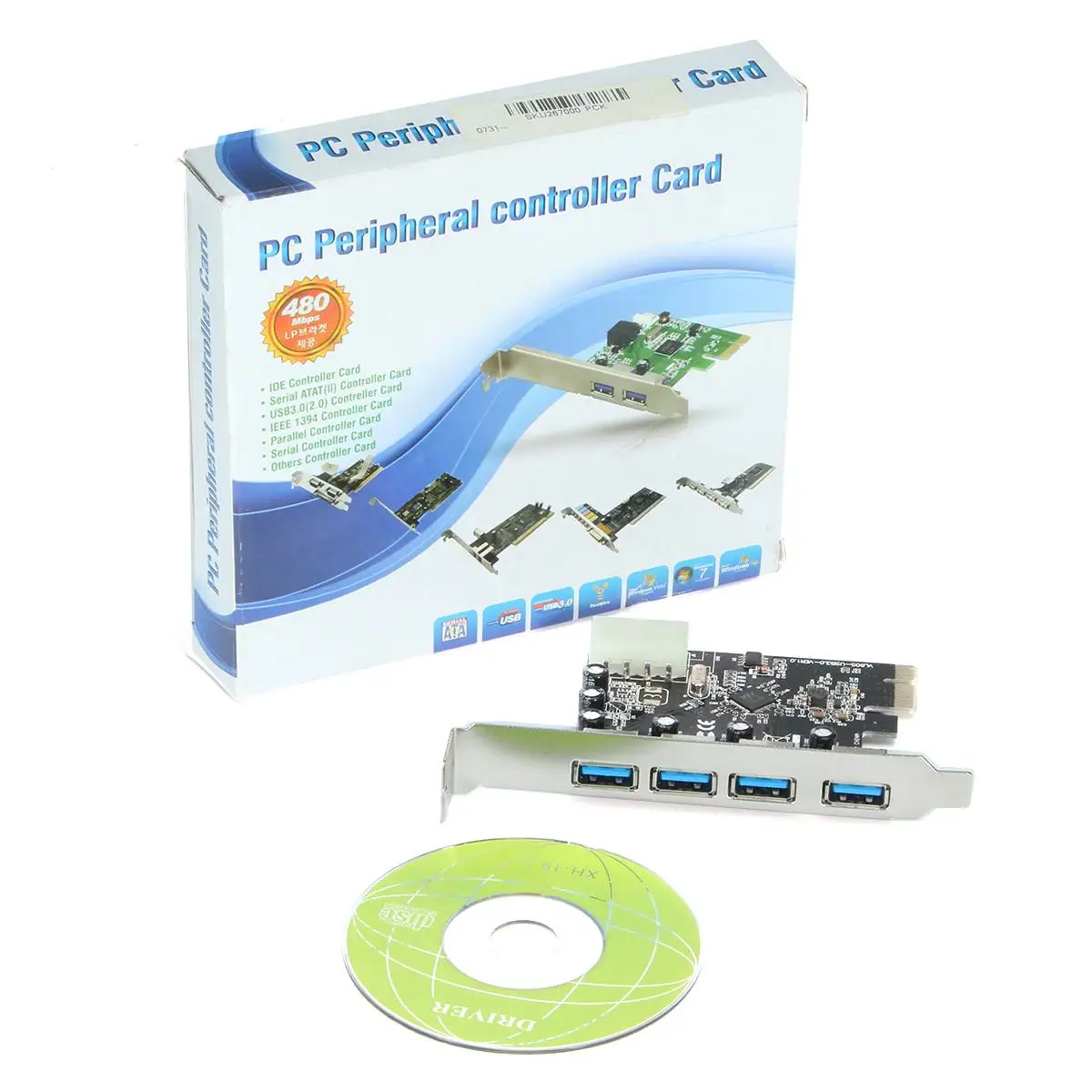 Новый PCI-E PCI Express 4 Порты и разъёмы USB3.0 вли USB контроллер-концентратор Card адаптер 5 Гбит Usb 3,0 контроллер карты расширения