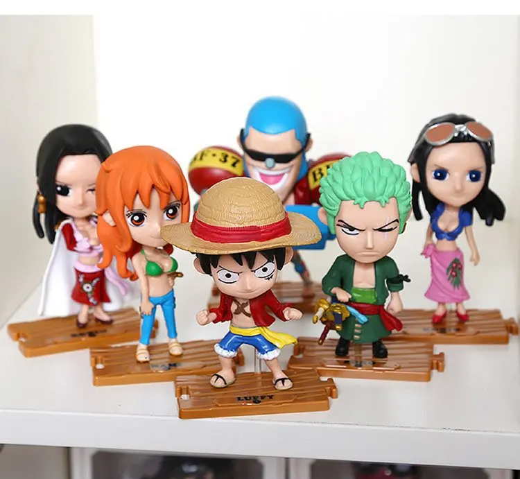 

10pcs/set 2019 Free Shipping Japanese Anime model One Piece Action Figure Collection luffy Nami Dolls Toy for Children