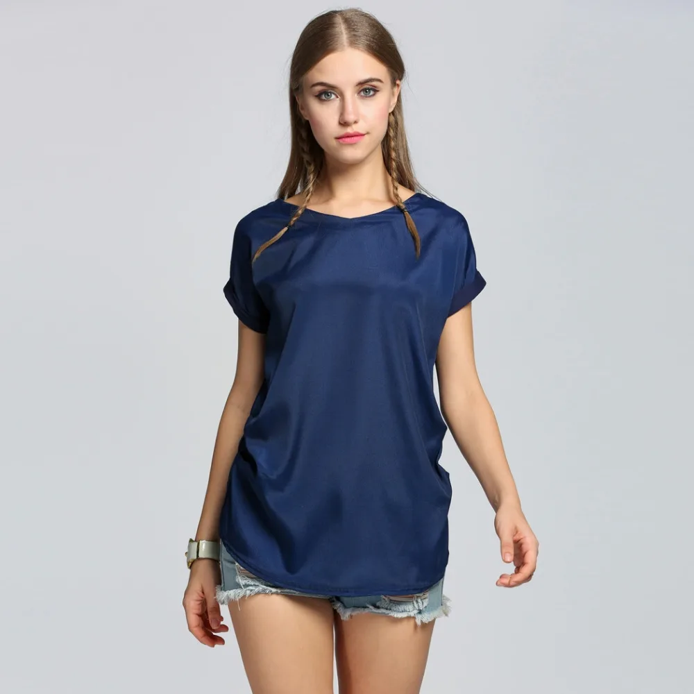 XXL Plus Size Blouse 2016 Summer Style Women Blouses Button Back V neck