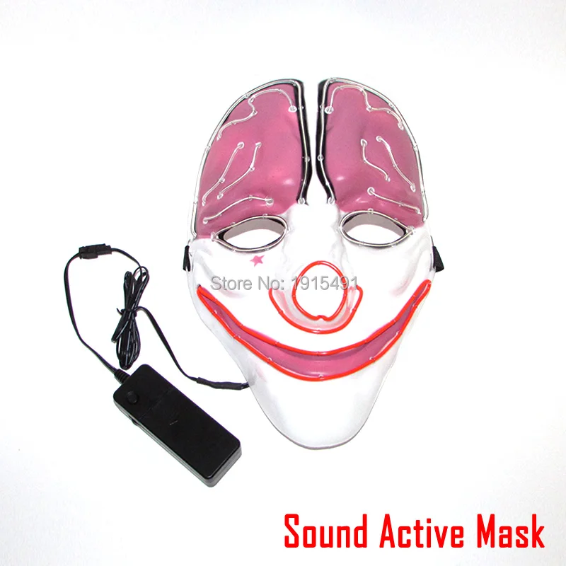 Горячие продажи красочные мерцающего LED холодный свет маска Оригинальные светильники энергосбережения Сумасшедший EL проволоки маска для