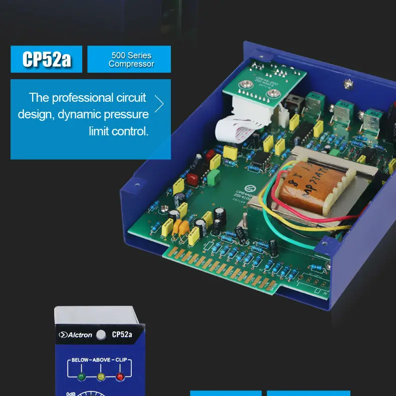 Alctron CP52a модуль компрессор/лимитер серии 500 один канал с Режимы сжатия и комплексные замер