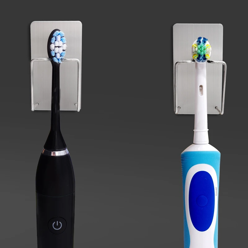 

Stainless Steel Tooth Brush Holder 1 Pair High Quality Toothpaste Holder Wall Mount Stand Bathroom Storage Organization