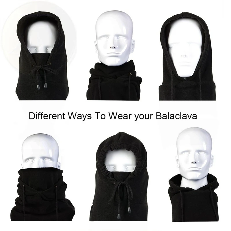 

UPmall Multipurpose Use 6 in 1 Thermal Warm Fleece Winter Motorcycle Balaclava Snowboard Balaclava Face Mask Hats