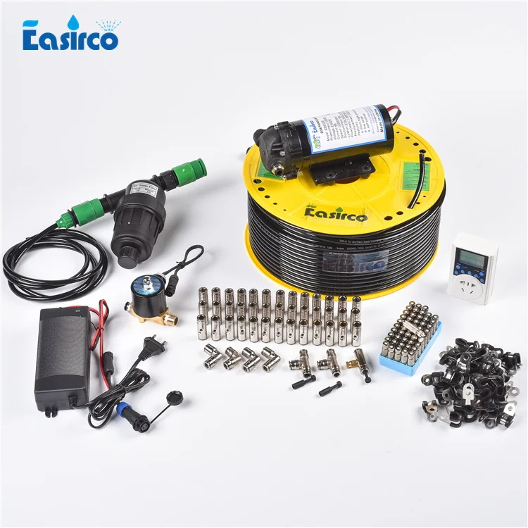 

(water source from water tape)50 Mist Nozzle with brass connector pump Fog system. pump Mist cooling system