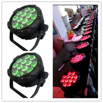 

2 pieces 12pcs*18w rgbwauv outdoor par flat led led beam par 6 in 1 waterproof par lights