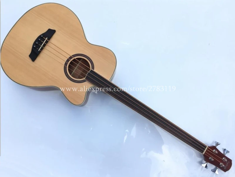 Free shipping Electric font b Acoustic b font Wood Bass font b guitar b font Without