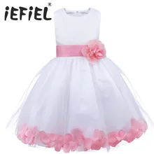 Лидер продаж; детское платье с лепестками цветов для маленьких девочек; детское платье принцессы; свадебные вечерние платья из тюля для девочек-подростков