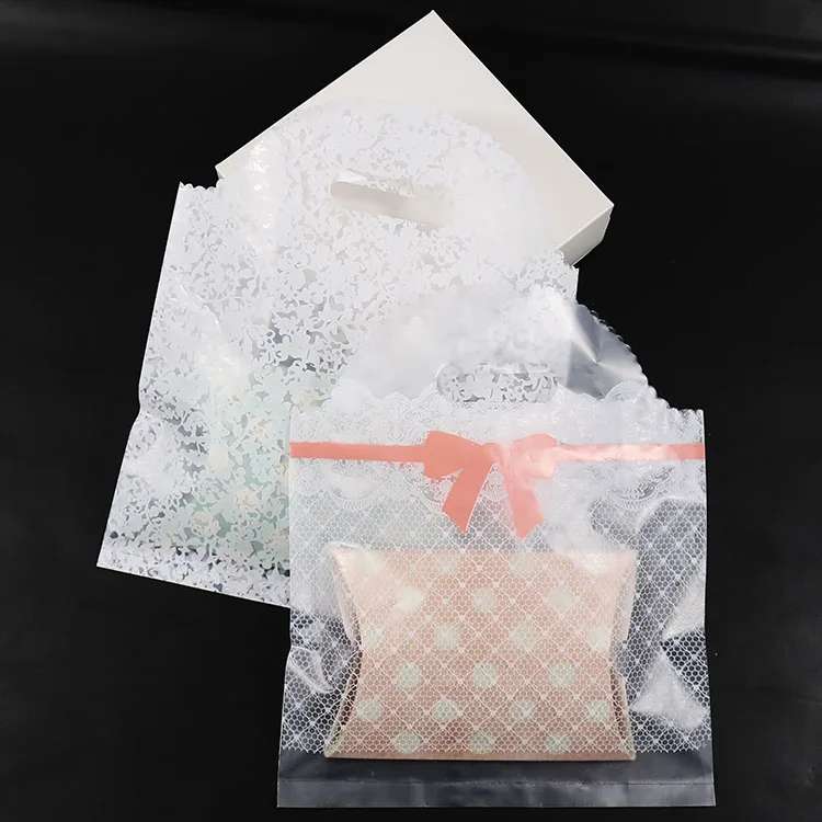 50 шт пластиковый конверт с ручкой кружева цветок канцелярские принадлежности для хранения пластиковых Покупок Сумка для книг Подарочные Упаковочные конверты