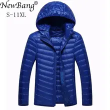 NewBang бренд, 5xl большой размер 6xl 7XL мужская куртка сверхлегкая с утиным пухом, пуховик, легкие пуховые толстовки пальто и пиджаки плюс размер с сумкой, большой размер
