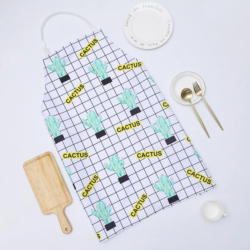 

1 Ps Chic Cactus Pattern Unisex Cooking Dining Kitchen BBQ Restaurant Cleaning Waterproof Waitress Housework Aprons Dropshipping