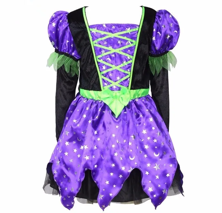 Детские костюмы на Хэллоуин для девочек Хэллоуин ведьмы костюм для детей девочек таможни для Хэллоуина Одежда для костюмированной игры маг платье