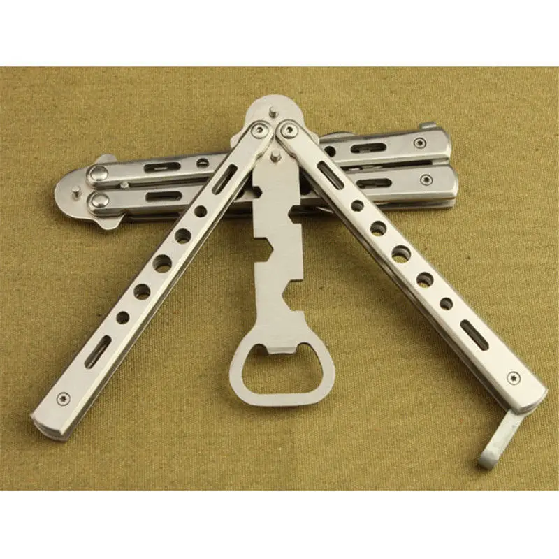 Практика Balisong Бабочка Тренер Тупой Нож стиль бутылки Пива Открывалка 1 шт. | Дом и