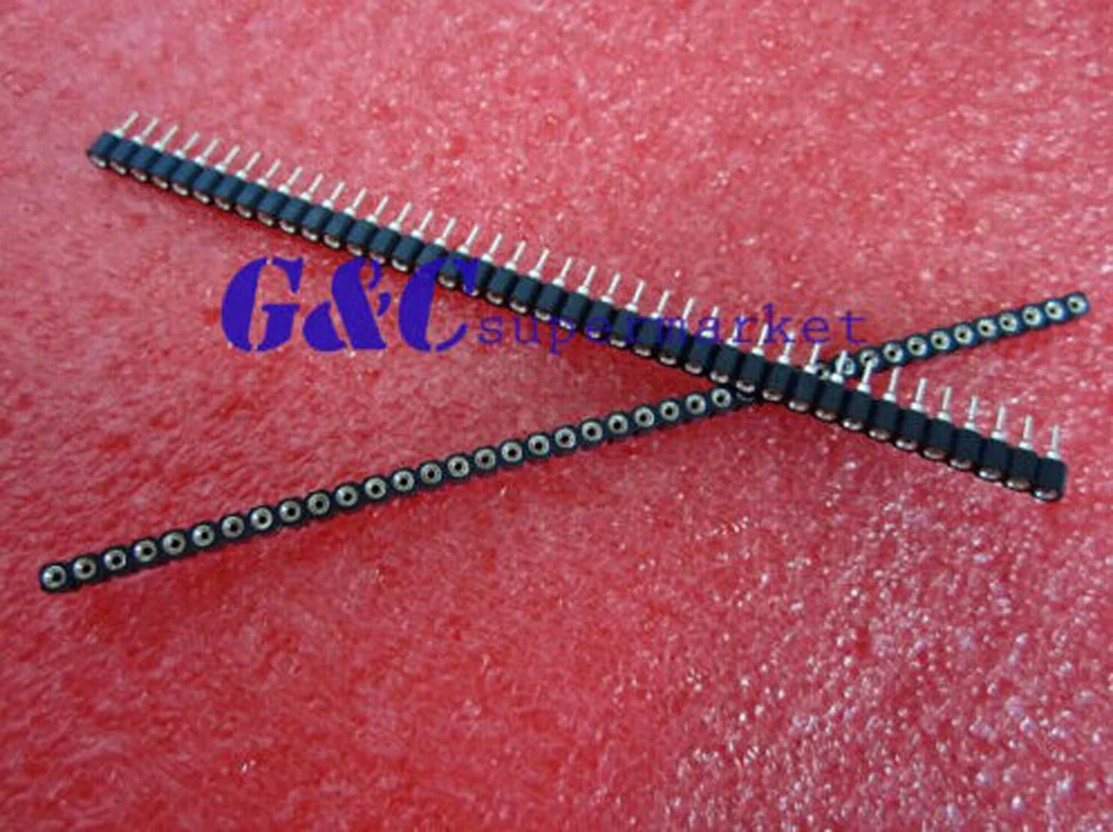 

3Pcs Single Row 40Pin 2.54mm Round Female Pin Header gold plated machined