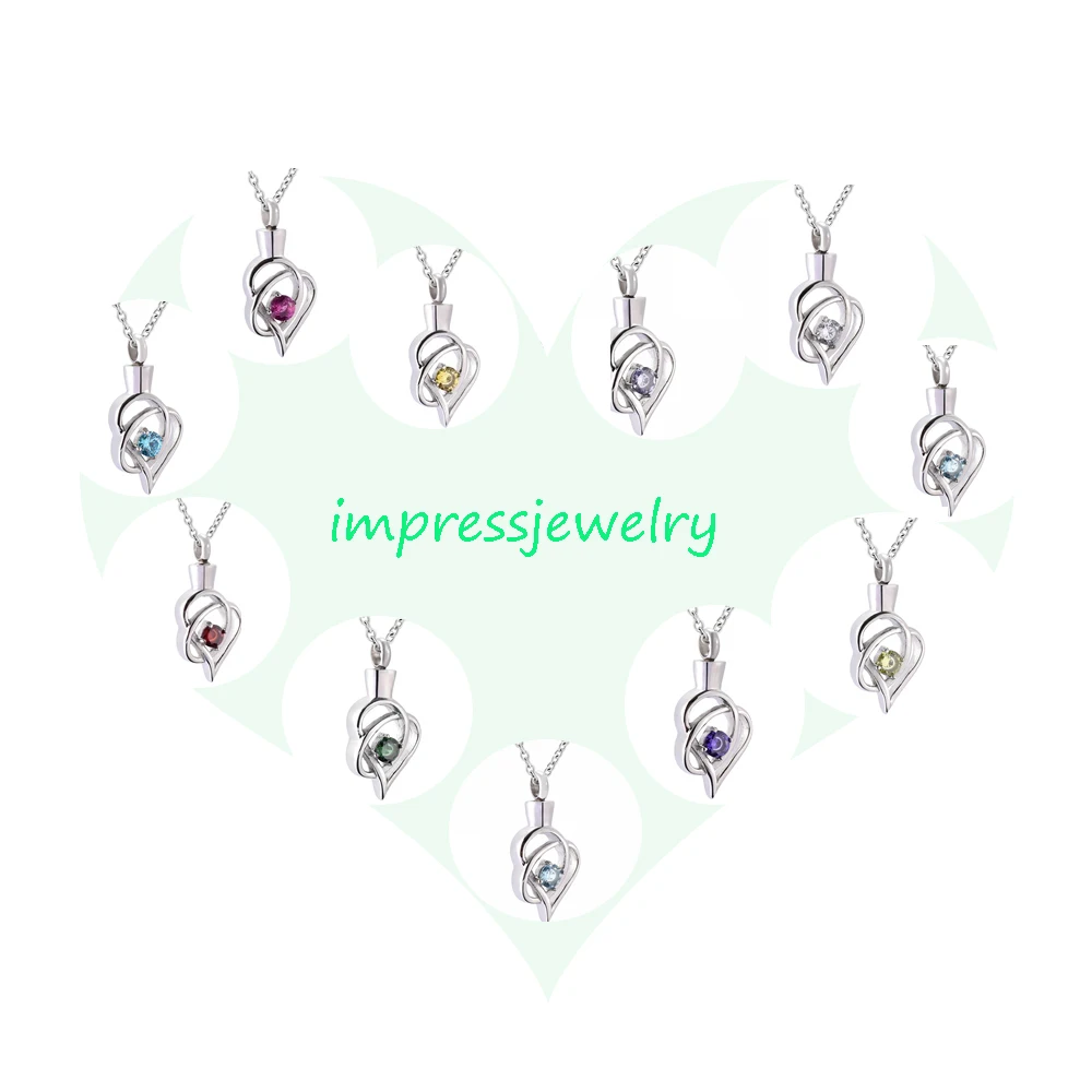 Crystal Square Birthstone Heart Urn Necklace Memorial Jewelry for Ashes Creamation Keepsake Locket Pendant | Украшения и