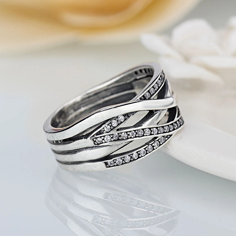 Aliexpress.com : Buy Entwined Authentic Silver Clear Zircon Original