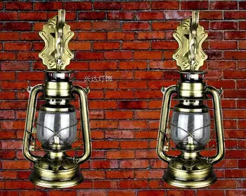 

American style Iron wall lamp kerosene lantern bedroom living room nostalgic cafes restaurant balcony hallway wall lights ZA