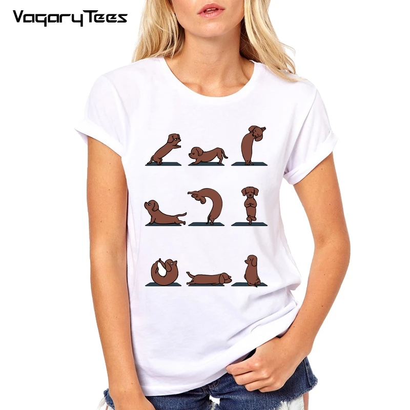 

Kawaii Animal Cute Pug Chihuahua/Dachshund/Husky Print T Shirt Women Funny T-shirt Homme O Neck Harajuku Tops Camisa Masculina
