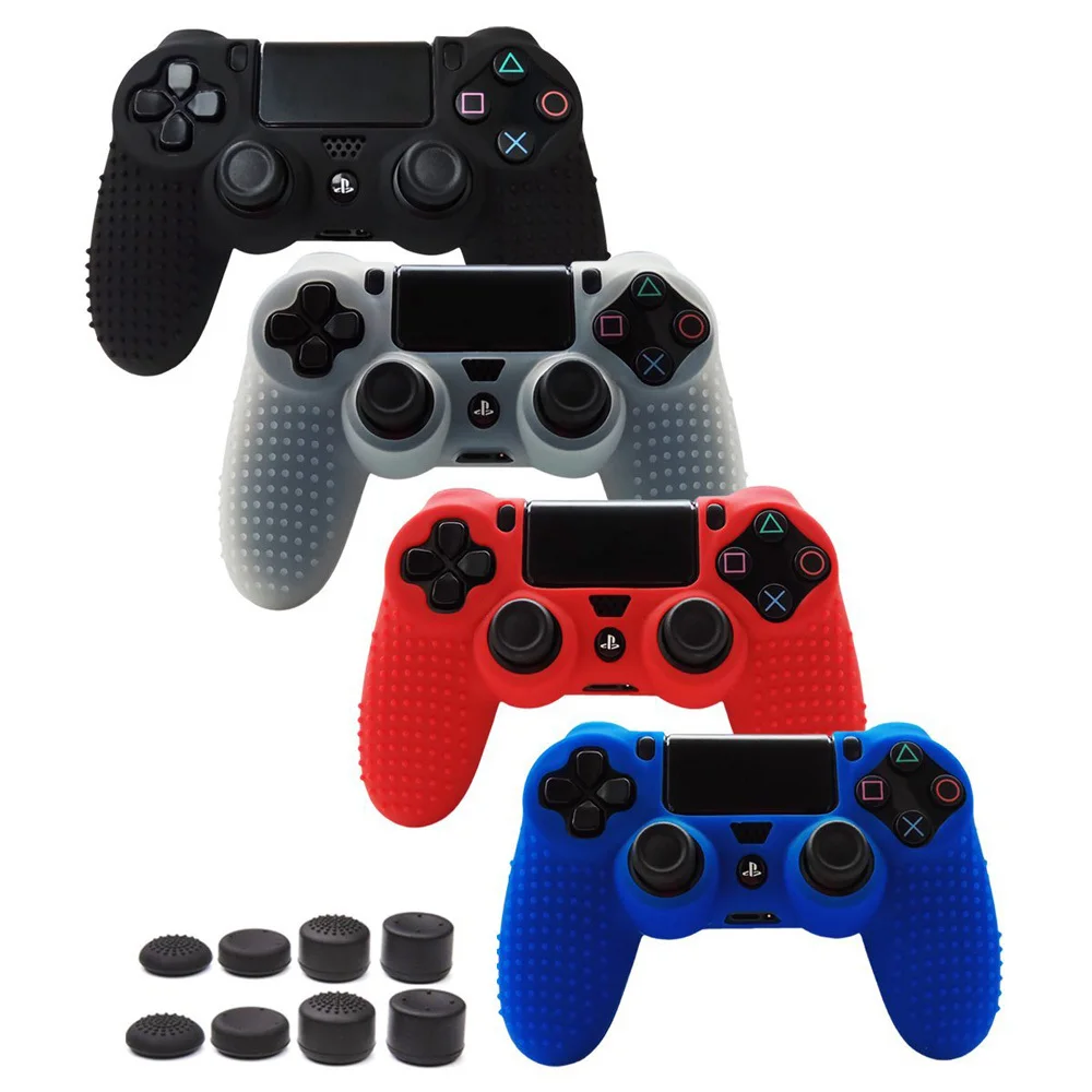 9 in 1 PS4 Controller Accessories Anti slip Soft Silicone Case Cover