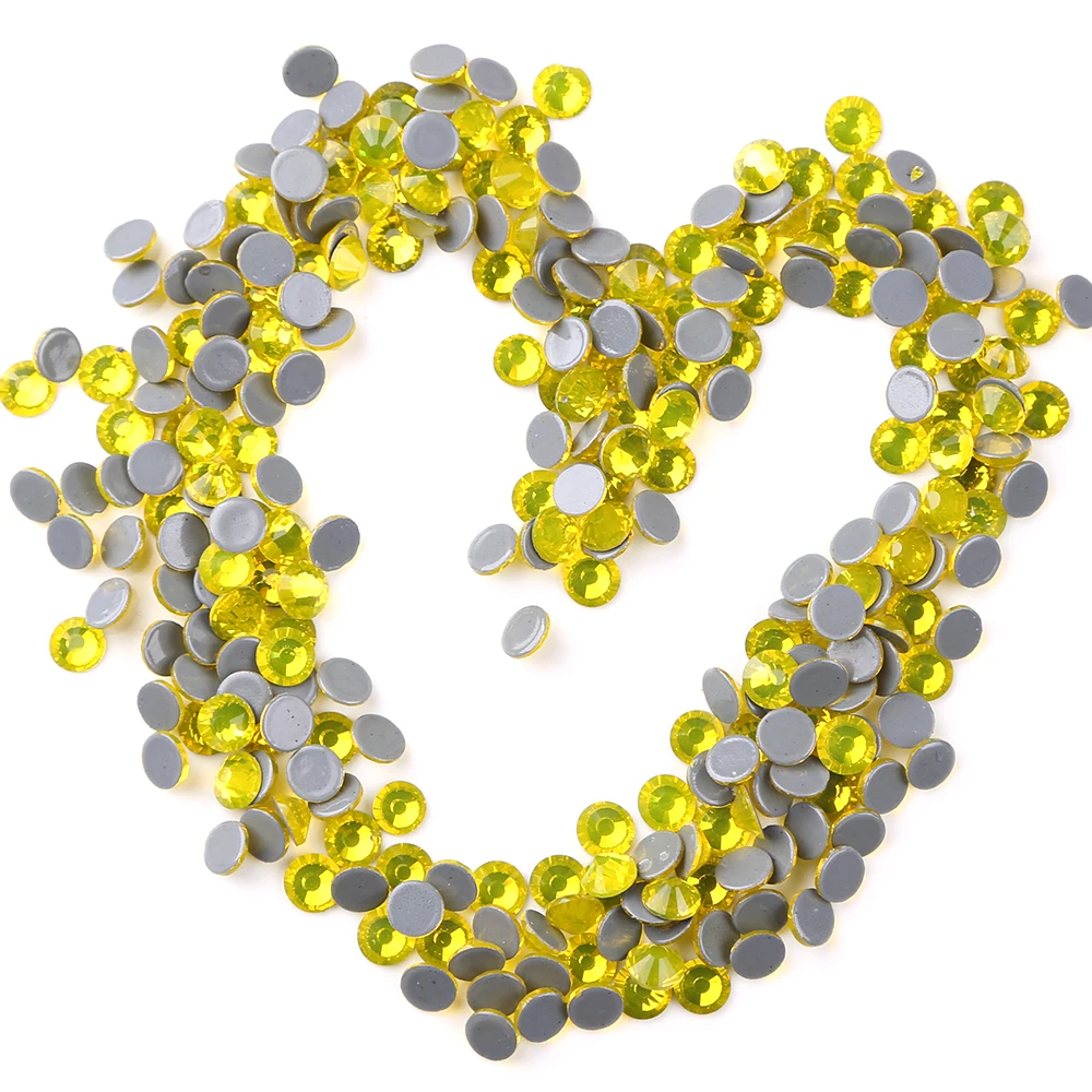 shiny SS6 SS16 rhinestones All Sizes Lemon Crystal round flatback hot fix rhinestone strass stones for beautiful bags decoration | Дом и сад