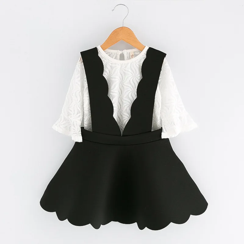 

Girls suit children's clothing 2019 Fall new girls mesh yarn + sundresses two-piece suit 2-6 years baby girl clothes