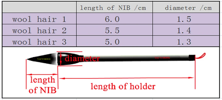 3 шт. большой китайской каллиграфии кисти шерсть щетка для волос для живописи каллиграфии для художников поставки