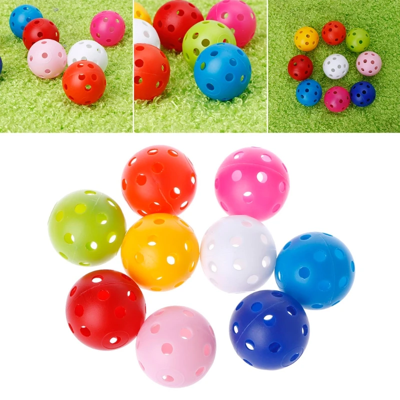 OOTDTY 1Pcs Hollow Colorful Golf Balls Kids Playing Toy Indoor Outdoor